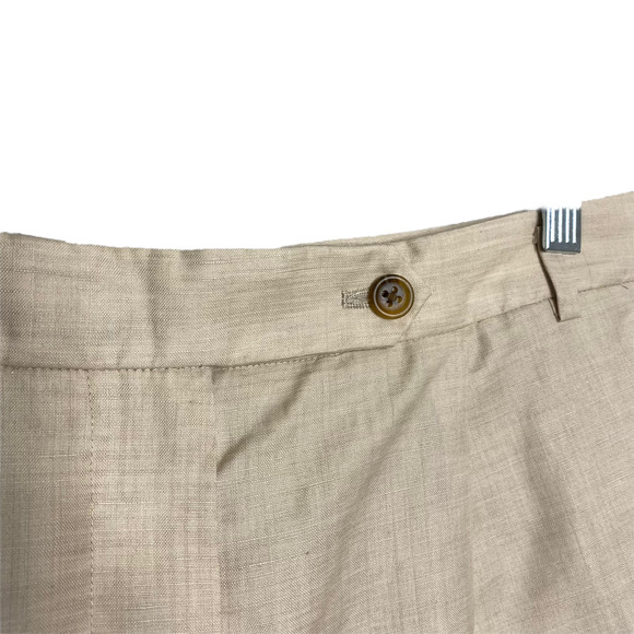 J.CREW Women's Chino Shorts Tan Wool Linen Mid-Rise Light Wash Pocket Size 0 - Picture 3 of 4
